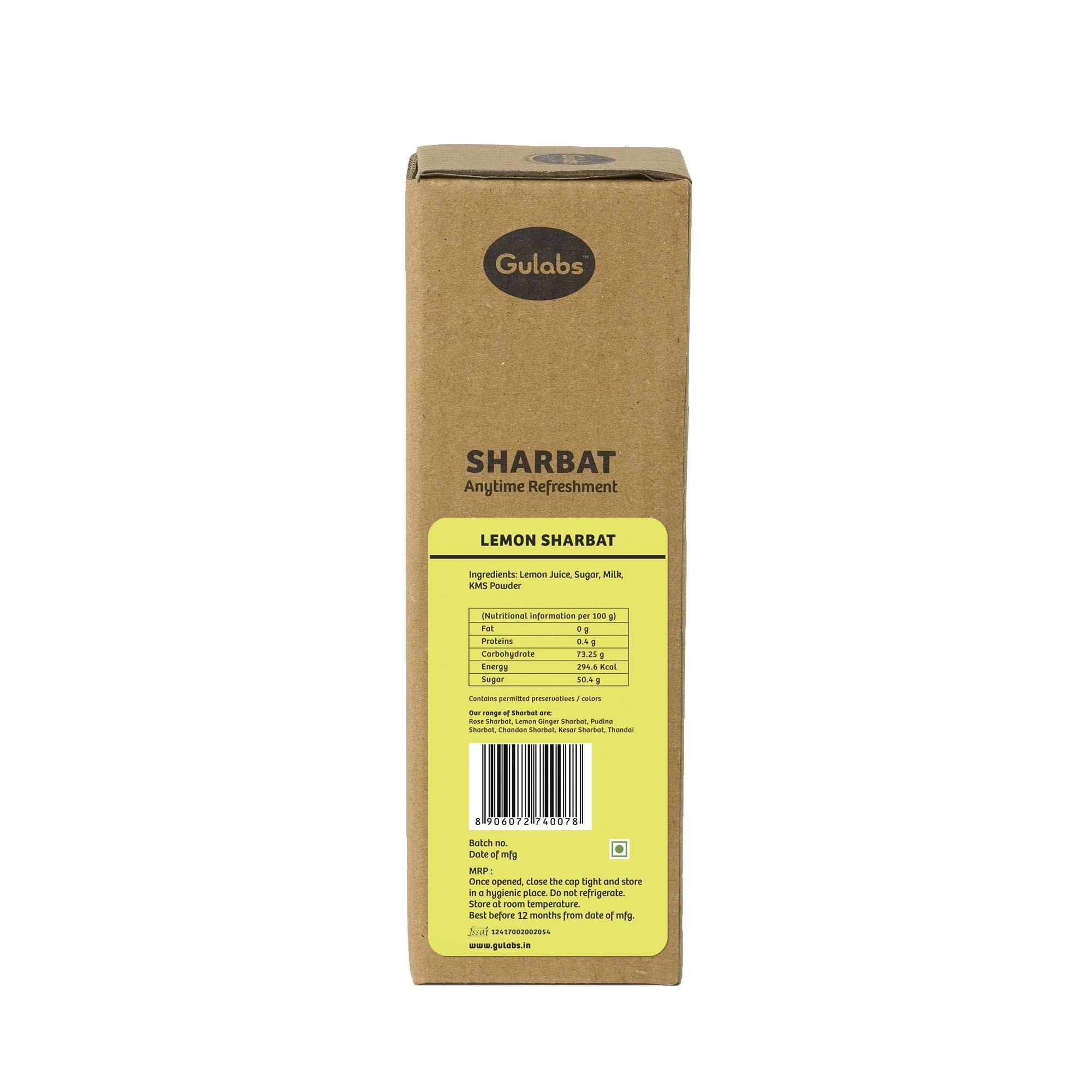 Gulabs Lemon Sharbat    Bottle  500 millilitre